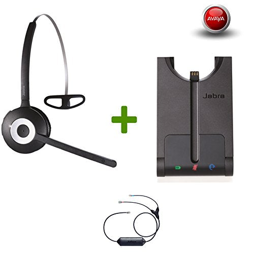 Avaya Phone Certified Jabra Cordless Headset | PRO 920 Avaya Bundle | Avaya Compatible VoiP Phones: 9601, 9611, 9611g, 9621, 9641 | Remote Answer Included| (Mono - Black)