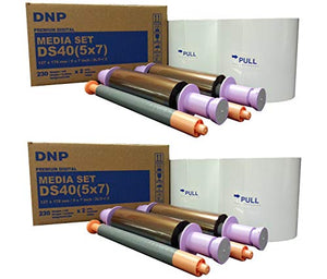 2 Pack DNP 2 x, 5x7 Media for DS40 Dye Sublimation Color Photo Printer, 230 Prints per Roll (920 Prints)