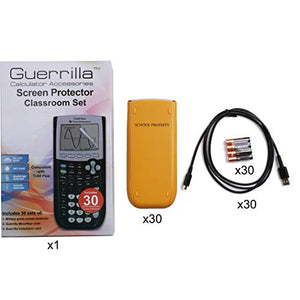 Guerrilla TI-84 Plus Graphing Calculator Bulk Pack - 30 Teacher Set with Screen Protectors & 120 Batteries