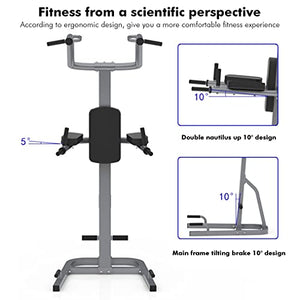 Power Tower Dip Station Pull Up Bar Gym Home Multifunctional Single-Pole Parallel Bars, Multi-Function Fitness Workout Strength Training Equipment, 660LBS Capacity