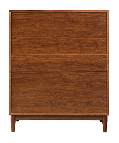 Benjara Wooden Office Armoire with Drop Down Door Storage, Brown