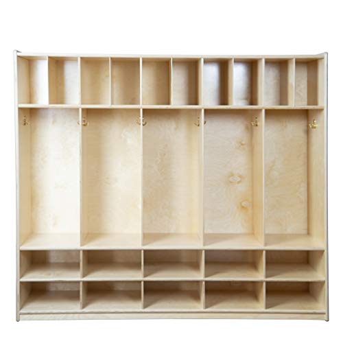 Contender 8 Section Coat Locker with Cubbies Storage Shelves, Wooden Montessori Backpack Organizer for Daycare,Preschool & Home [Greenguard Gold Certified]