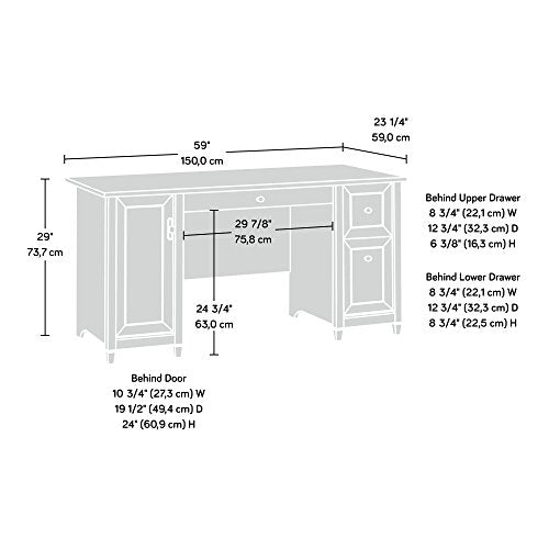 Sauder Edge Water Computer Desk, Chalked Chestnut