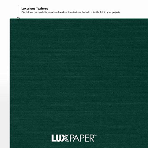 LUXPaper Certificate Holders for 8 1/2 x 11 Certificates or Documents in 100 lb. Green Linen, Display Folder for Paper Awards, 250 Pack, Holder Size 9 1/2 x 12 (Green)