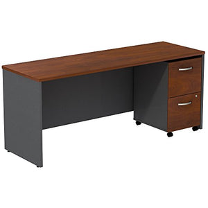 Bush Business Furniture Series C 72W Shell Desk/Credenza Shell with 2-Drawer Mobile Pedestal