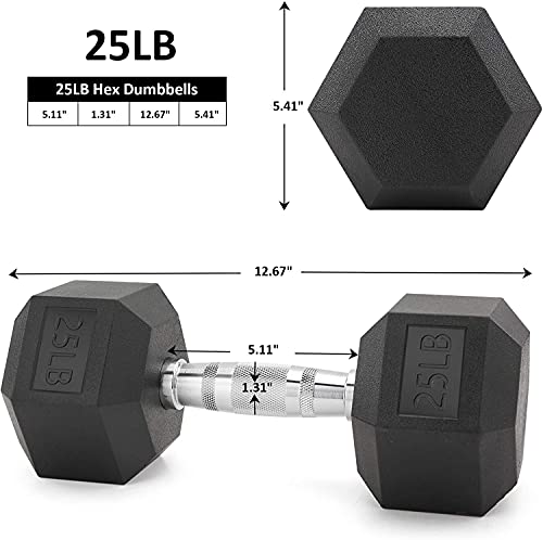 25 lb Dumbbells Set of 2, Weights Dumbbells Set, Strength Training Equipment Dumbbells for Women and Men, Exercise Dumbbells for Body Fitness Home, Office, Gym