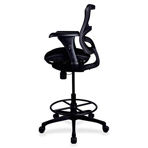 Lorell 20992 Mesh Back Sitting Stool, 49.9" x 28.1" x 26.4", Black