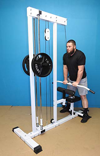 TDS Super LAT Pull Down and Low Row Cable Machine (Grey Finish) with CR Plated Solid Steel Guide rods for Smooth Performance