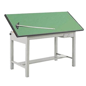 Safco 3962GR3953KIT Precision Drafting Table, 72"W Tabletop, 4 Post Steel Base, Non-Glare Green Lami
