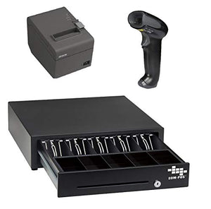 POS Hardware Bundle for Square Stand- Cash Drawer, Thermal Receipt Printer, and Barcode Scanner [Compatible with Square Stand with iPad Only]
