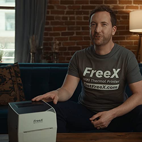 FreeX WiFi SuperRoll Thermal Printer for 4x6 Shipping Labels | White, Wireless Shipping Labels Printer | Works with Zebra, Brother, Dymo Labelwriter 4XL, Rollo, Munbyn, MFlabel, Comer, Polono Labels