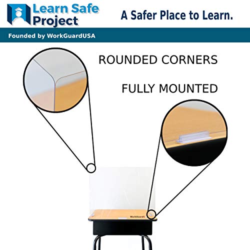 (25 Pack) Sneeze Guard Desk Shield (22" L x 12.5" W x 17" H) Ultra Clear Plastic Divider for Student Desks, Tables, Counters, Offices - Foldable Protective Barrier Partition Panel for School Classroom