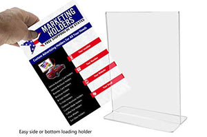 Marketing Holders Literature Flyer Poster Frame Letter Notice Menu Pricing Deli Table Tent Countertop Expo Event Sign Holder Display Stand Double Sided Bottom Loading 11"w x 14"h Pack of 15