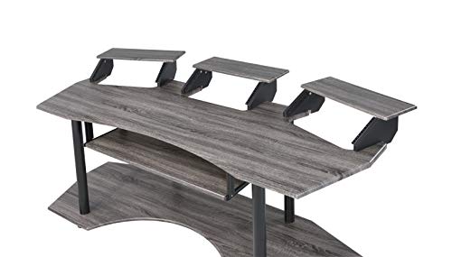 Acme Furniture Eleazar Music Recording Studio Desk, Black Oak