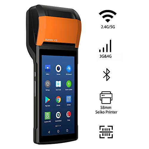 POS Receipt Printer 58mm Thermal Printer with Android OS 5.45" Touch Screen, Support 4G, Bluethooth, Wi-Fi Compatible with Loyverse iREAP and CashStock for Sales Retail Print