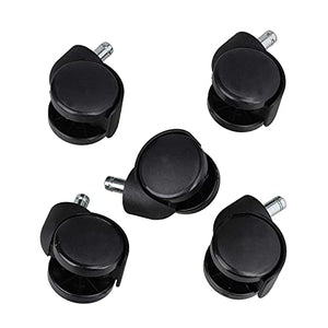 None Caster Wheels Set of 4 Black Swivel Casters - Office Chair Replacement Castors