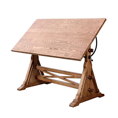 Drafting Table for Adults/Artists, Vintage White Wood Adjustable Craft Drawing Desk
