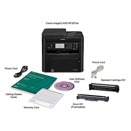 Canon Image CLASS MF267dw All-in-One Laser Printer, AirPrint, and Wireless Connectivity, Black, 1