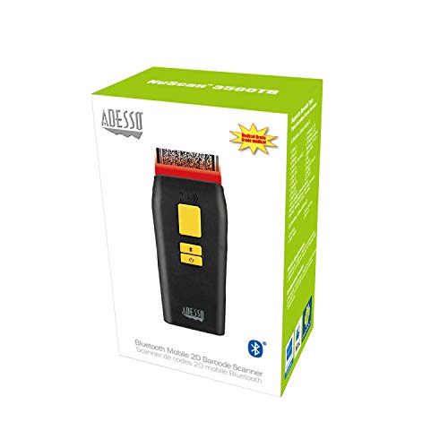 NuScan 3500TB - Portable Commercial 2D Wireless Barcode Scanner with Detachable Magnetic Cable, Antimicrobial, CCD Sensor, with Bluetooth for POS, Smartphones, and Tablets