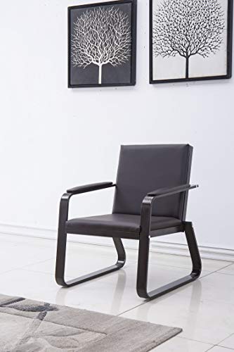 Bestmart PVC Leather Office Reception Chair Executive Side Waiting Room Visitor Guest Sofa,Dark Brown(2 Seat)