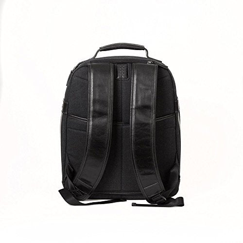 Boconi Bryant LTE City Leather 17" Laptop Backpack in Black
