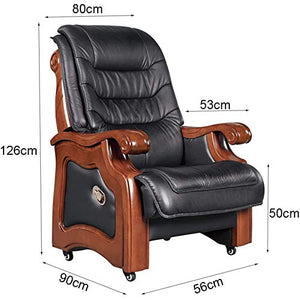 HDZWW Video Game Chairs Home Office Desk Chairs Office Chairs with Lumbar Support Office Chairs & Sofas Leather President Chair,Cowhide Boss Chair for Business,Office Chair with Four-Legged,Big