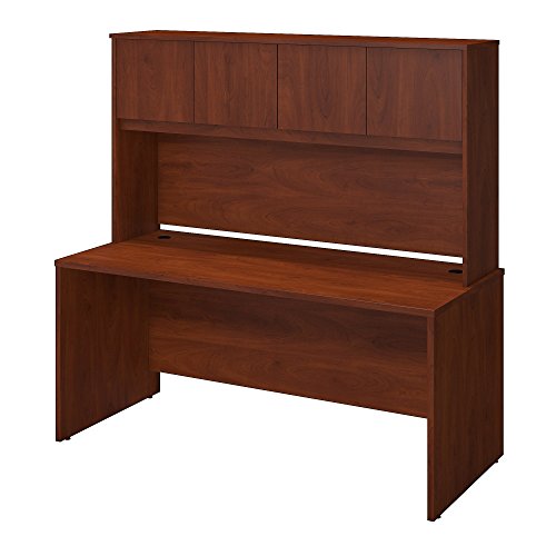 Bush Business Furniture Series C Elite 66W x 30D Desk Shell with Hutch in Hansen Cherry