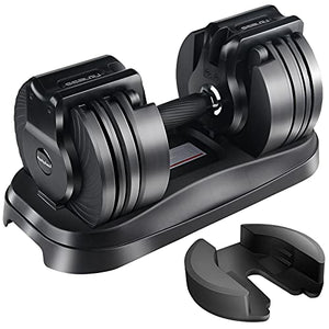 Agiyimi Adjustable Dumbbells, 5.5 to 30lb Dumbbell with Anti-Slip Metal Handle for Men and Women, Dumbbell with Rack and Wrist Brace Suitable for Workout Strength Training Fitness Weight Gym(Single)
