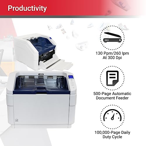 Visioneer Xerox W130 Duplex Document Scanner for PC with 500-Page ADF