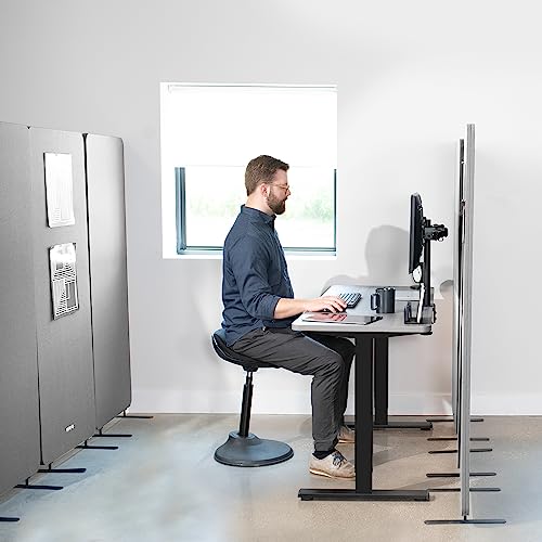VIVO Privacy Panel Cubicle Divider Acoustic Wall Partition 72 x 66 inch Gray - PP-3-T072G