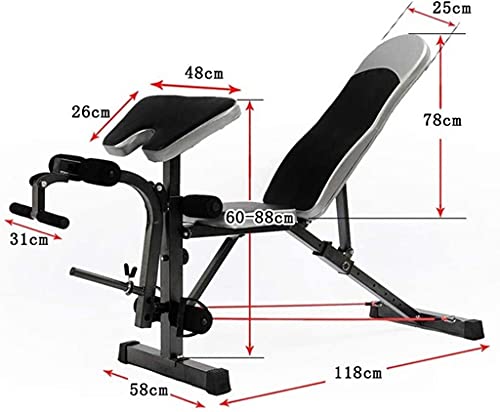 DLWDMRV Home Bench Press Chair Dumbbell Stool Tengma Adjustable Dumbbell Stool Weightlifting Bed Bench Press Sit-up Bench ndoor Multi-Function Weight, Strength Training Equipment for Full-Body Workout