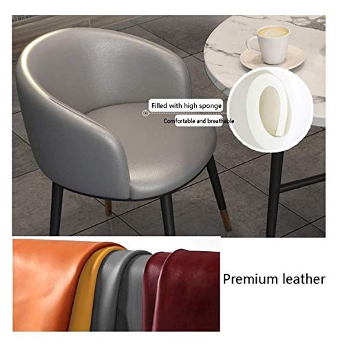 Round Table Set with 4 Vintage Leather Chairs - 80cm