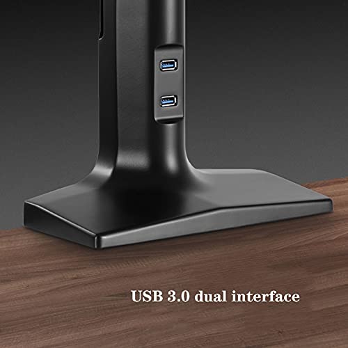 zlw-shop Single Monitor Stand Arm Gas Spring Monitor Desk Mount Stand with Dual USB Ports Heavy Monitor Mount for 17"-49" Screen, Hold Up to 39.6lbs