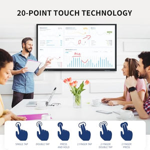 TouchWo 75" Touchscreen Smart Board, 4K Interactive Whiteboard with Android 11, Digital Signage Display - 4GB RAM, 32GB ROM