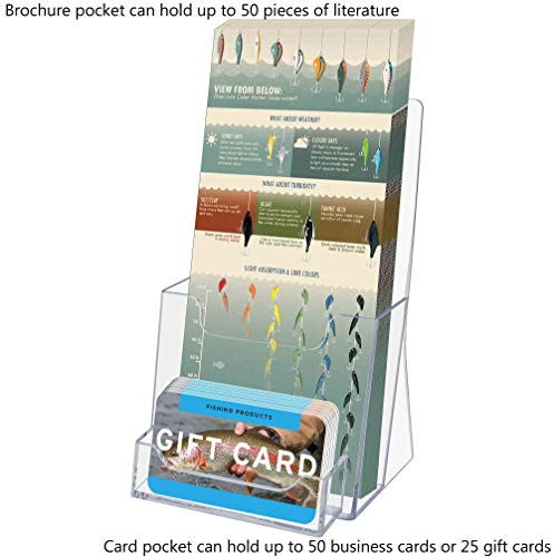 Marketing Holders Counter Trifold Brochure Holder with Business Card Pocket Maps Menu Pamphlet Organizer Hand Out 200 Pack
