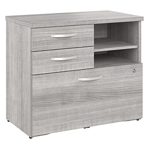 Bush Business Furniture Studio A 26-inch Office Storage Cabinet with 2 Shelves and Drawers, Platinum Gray by Bush Business Furniture