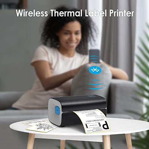 Jiose Bluetooth Thermal Label Printer - Shipping Label Printer - Support Chrome OS, Mac, Windows, Android, iOS for Shipping Packages Compatible with USPS, UPS, FedEx, Amazon, Shopify etc. (Black)