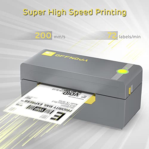 OFFNOVA High Speed Bluetooth Thermal Label Printer and a Roll of 500 4" x 6" Shipping Thermal Labels Bundle