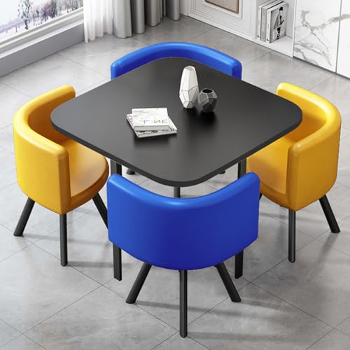 ORBANA Office Table and Chair Set - Round Kitchen Table and Chairs for 4 - Modern Vintage Home Furniture Set
