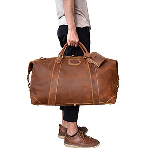 YKBTP Handmade Retro Business Large-Capacity Handbag Business Travel Bag Luggage Bag Men (Color : B, Size : 50 * 30 * 24cm)