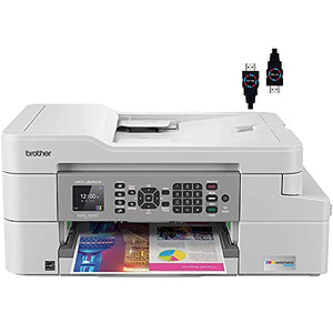 Premium Brother INKvestmentTank MFC J80 Series Color Inkjet All-in-One Printer I Print Scan Copy Fax I 1.8" Color LCD I Wireless Printing I Auto 2-Sided I Up to 20 Sheets ADF + Delca HDMI Cable
