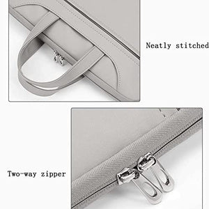 SFFZY PU Leather Laptop Bag Portable Waterproof Notebook Bag Sleeve Handbag Women Men (Color : B, Size : 17-inch)