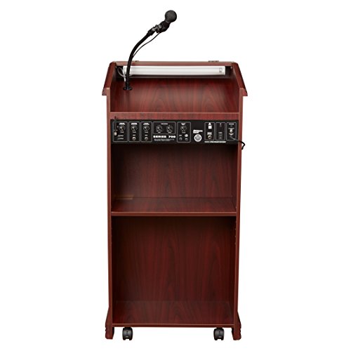 Oklahoma Sound 711-MY Prestige Floor Sound Lectern, 22" Width x 47" Height x 18" Depth, Mahogany