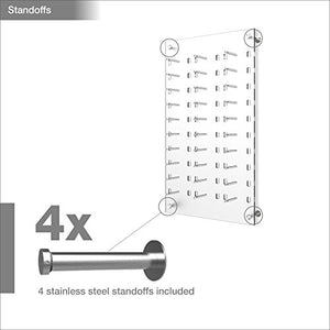 Framedisplays.com Optical Display for 30 Eyewear Frames - Wall Mount Acrylic Sunglass Display - Frosted White - 31.75” x 18.5”