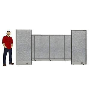 GOF Double 4 Person Workstation Cubicle (10' x 12' x 4') - Grey