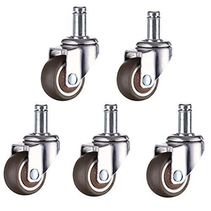 IkiCk Office Chair Swivel Caster Wheels Replacement - 5Pcs Standard Stem 1 - Grey 38mm/1.5in