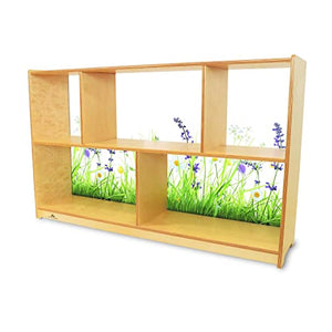 Whitney Brothers Nature View Acrylic Back Cabinet, Natural, 48 x 11.75 x 30 Uv (WB0248)