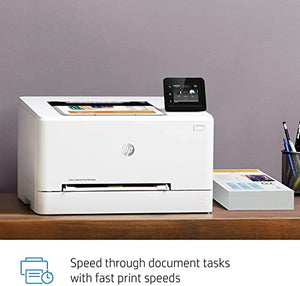 HP Color Laserjet Pro M255dw Wireless Laser Printer-Remote Mobile Print, Auto 2-Sided Printing，22 ppm, 250-Sheet，Compatible with Alexa, White-Bundle with Ahaghug Printer Cable.