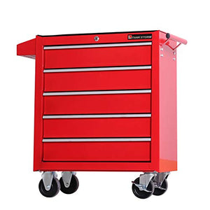 TANKSTORM Heavy Duty Steel Rolling Tool Box 5 Drawer Cart (TZ35 Red)
