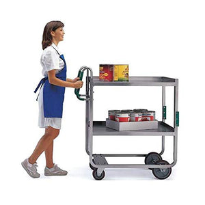 Lakeside Manufacturing Ergo-One Series Utility Cart, Stainless Steel, 2 Shelves, 1000 lb. Capacity